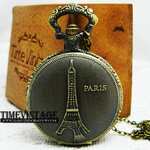 **พร้อมส่ง**Size L นาฬิกาพกฝาทึบแบบล็อตเก็ต  Eiffel Tower (ฟรีกล่องไม้)