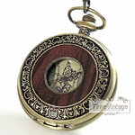 ***พร้อมส่ง**นาฬิกาพก ไขลาน หน้าปัดกลไก ดีไซด์ "Retro Bronze Wood Mechanical"(ฟรีค่าจัดส่ง EMS+กล่องไม้)