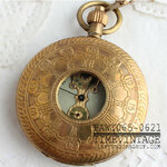 **สั่งทำ**นาฬิกาพกไขลานหน้าปัดกลไก ทองแดงแท้ 100% ฝาเปิดได้ 2 ด้าน ดีไซด์ "Antique Double Cover Tourbillon MoonPhase #5(ฟรีEMS+กล่องไม้)