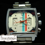 ***พร้อมส่ง***นาฬิกาข้อมือกลไกวินเทจ หน้าปัดสีขาว "Square Automatic Mechanical Watch"  (ส่งฟรีems)